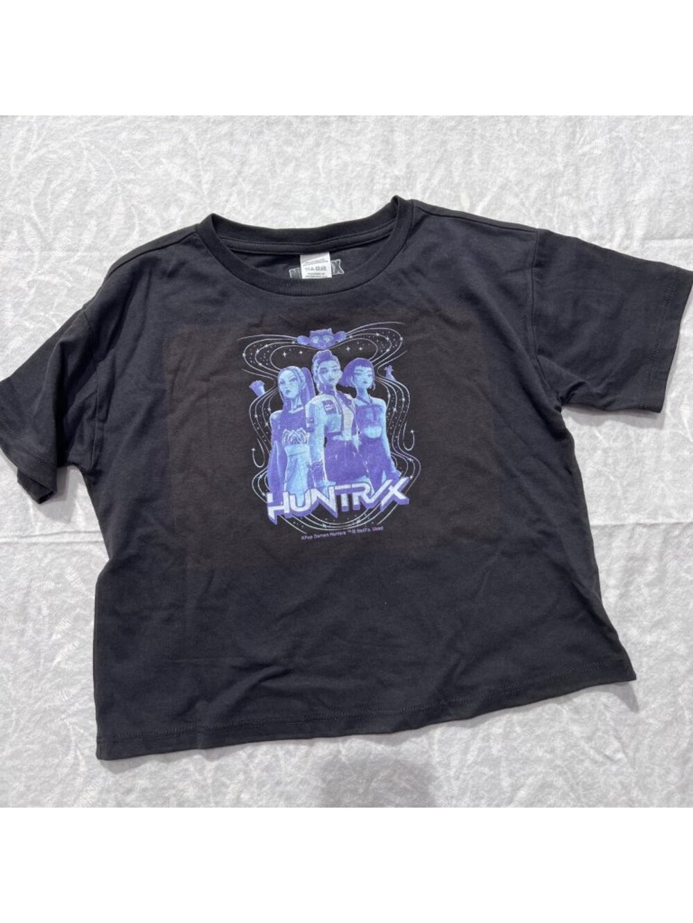 K-Pop Demon Hunters Netflix Black Graphic T-Shirt Girls M Cotton Blend